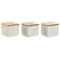 Zoutvaatje met deksel DKD Home Decor Blauw Wit Groen Lila Bamboe Scandi 750 ml 14 x 12,5 x 12 cm...