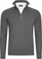 Cappuccino Italia - Heren Trui Mock Zip Pullover - Grijs - Maat XL
