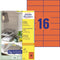 Avery 3452 - Universele etiketten - 105 x 37 mm - Rood (1600 stuks)