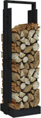 vidaXL - Houtblokhouder - 33,5x30x110 - cm - massief - grenenhout - zwart