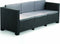MYLIA Loungeset van giethars: een vierzits hoekbank, een fauteuil en een salontafel - Antraciet - MANHATTAN L 190 cm x H 72 cm x D 122 cm