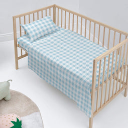 Happy Friday Sheet set 2 pieces Vichy blue 120x180 cm (Cot bed) Blue