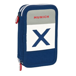 Schooletui met Accessoires Munich College Grijs (12.5 x 19.5 x 4 cm) (28 pcs)