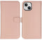 Selencia iPhone 15 - Echt Lederen Bookcase - 3 Pashouders - Dusty Pink