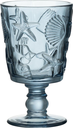 J-Line wijnglas Zee - glas - lichtblauw - 12 stuks