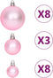 vidaXL - 65-delige - Kerstballenset - roze/rood/wit