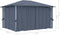 vidaXL - Prieel - met - gordijn - LED-lichtslinger - 4x3 - m - aluminium - antraciet