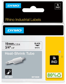 DYMO Rhino - Heat-Shrink Tube-labels - 19 mm x 1,5 m - zwart op wit