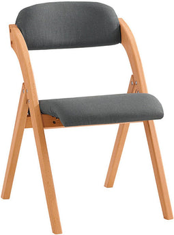 SoBuy FST92-SG - Bureaustoel - Houten Klapstoel met Zitkussen - Donkergrijs 47.5x77x59 cm