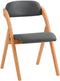 SoBuy FST92-SG - Bureaustoel - Houten Klapstoel met Zitkussen - Donkergrijs 47.5x77x59 cm