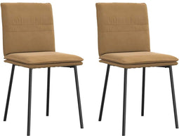 vidaXL - Eetkamerstoelen - 2 - st - fluweel - bruin