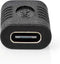 Nedis USB-C Adapter - USB 3.2 Gen 2 - USB-C Female - USB-C Female - 4K@60Hz - 10 Gbps - Rond - Vernikkeld - Zwart - Doos