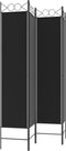 vidaXL - Kamerscherm - met - 4 - panelen - 160x200 - cm - stof - zwart