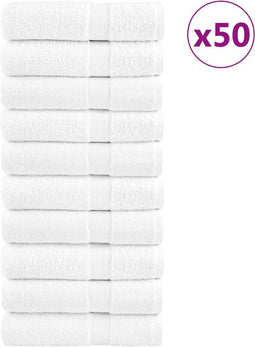 vidaXL - Handdoeken - SOLUND - 50 - st - 600 - g/m² - 50x100 - cm - wiit