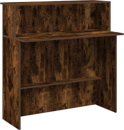 vidaXL - Receptiebalie - 100x50x103,5 - cm - bewerkt - hout - gerookt - eikenkleurig