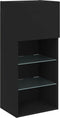 vidaXL - Tv-meubels - met - LED-verlichting - 2 - st - 40,5x30x90 - cm - zwart