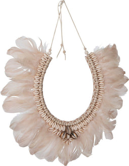 J-Line Ketting 1 Veren/Schelpen Boho Zalm