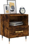 vidaXL - Nachtkastje - 40x35x47,5 - cm - bewerkt - hout - gerookt - eikenkleurig