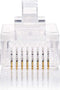 RJ45-Connector - Male - UTP CAT5 - Recht - Verguld - 10 Stuks - PVC - Transparant - Polybag