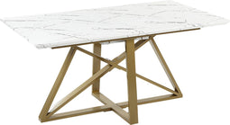 Eettafel uitschuifbaar MAXIMUS Wit marmer 160/200 cm 90 cm