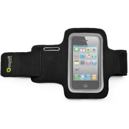 Muvit Sport armband - Universeel - Klittenbandsluiting - Reflecterende accenten - Kleur zwart (XL)