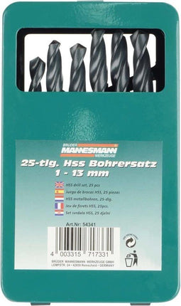 Brüder Mannesmann M54341 Spiraalboorset 25-delig 1 stuk(s)