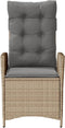 vidaXL - Tuinstoel - verstelbaar - met - kussens - poly - rattan - gemengd - beige