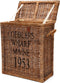 Riviera Maison Rattan Opbergkist met Deksel, Opbergmand - RR Cobbl Wharf Trunk S 60x30x70 - Rattan, Mahoniehout - Bruin