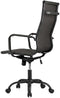 Feel Furniture Luxe Bureaustoel - Hoge Rugleuning - Donkergrijs met Mat Zwart Frame