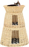 vidaXL - 3-delige - Kattenmandset - met - kussens - 47x34x60cm - natuurlijk - wilgen