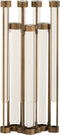 J-Line vaas 7 Tubes - metaal/glas - goud - 39.50 cm hoog