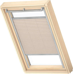 VELUX Origineel Plisségordijn (FHL), Zilveren Kozijn, C02, Classic Sand