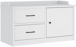 vidaXL - Gangbankje - SANDNES - wit - 87x40x50 - cm - massief - grenenhout