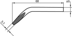 Ersa 0032JD Soldeerpunt Beitelvorm, gebogen Grootte soldeerpunt 3.10 mm Inhoud: 1 stuk(s)
