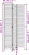 vidaXL - Kamerscherm - met - 3 - panelen - massief - paulowniahout - zwart