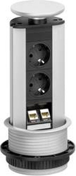 EVOline 93100314 Stekkerdoostoren 2-voudig Zwart, Zilver Randaarde stekker 1 stuk(s)