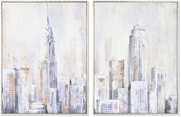 Schilderij Home ESPRIT New York Loft 60 x 2,4 x 80 cm (2 Stuks)