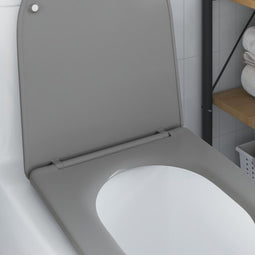 vidaXL - Snelle - Afneembare - WC-bril - met - Vertraagde - Duroplast - Grijs