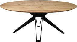 HSM Collection eettafel Zurich Veneto - 200x100 cm - swiss edge - acaciahout/metaal