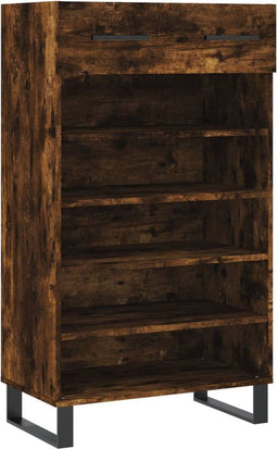 vidaXL - Schoenenkast - 60x35x105 - cm - bewerkt - hout - gerookt - eikenkleurig