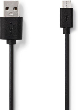 Nedis CCGP60500BK05 - USB A naar USB 2.0 micro kabel - 50 cm - Zwart