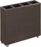 vidaXL - Plantenbak - verhoogd - met - 4 - potten - 80x22x79 - cm - poly - rattan - bruin