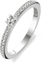 TI SENTO Dames Ring - 925 zilver - Zirconia wit - Maat 15.25 mm / maat 48 - 1869ZI