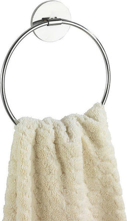 Wenko Turbo-Loc - Handdoekring - Eenvoudige montage zonder boren - Chroom