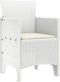 vidaXL - Tuinstoelen - met - kussens - 2 - stuks - Witte - Poly - Rattan