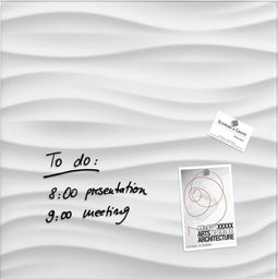 Sigel glasmagneetbord - Artverum - 48x48cm - White Wave - SI-GL256