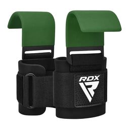 RDX W5 Gel Lifting Hook Straps Plus - Weight lifting hook straps - Shell Shock GEL™ - Grip Flex™ - Army Green