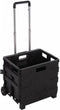 Synx Tools Opvouwbare Krat Op Wielen Boodschappentrolley Max 25 kg - Vouwkrat 40L - inklapbare trolley Boodschappentassen Met Handgreep - Opbergkrat - Boodschappenmand 2 wielen- Opvouwbaar - Trolley - Zwart