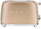 Smeg TSF01CHMEU - Broodrooster - 950W 2 sleuven 6 bruining-niveaus - Mat champagne