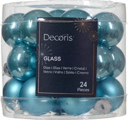 Kerstbal glas d2.5 cm sblw ass 24st kerst